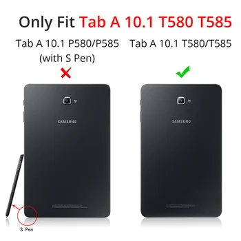360 de Grade de Rotație Folio Piele PU Caz pentru Samsung Galaxy Tab 10.1 2016 T580 T585 Acoperire pentru Samsung TabA 10.1 Caz +FilmPen