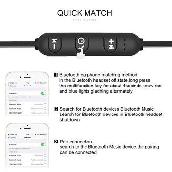 5.0 Căști Sport de Susținere Magnetic Wireless căști Stereo Auriculare Muzica Metal Casti Cu Microfon Pentru Toate Telefoanele