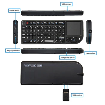 A8 Mini Tastatură spaniolă, rusă, engleză Portabile 2.4 G RF Wireless Tastatura Cu Touchpad Mouse-ul Pentru PC, Notebook-uri Smart TV Box