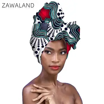 Zawaland Stil African Arc Femei Cap Eșarfe De Moda Tipărite Turban Accesorii De Par Model Geometric Înnodate Turban Folie